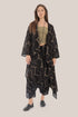 Embroidered long abaya style loose fit coat